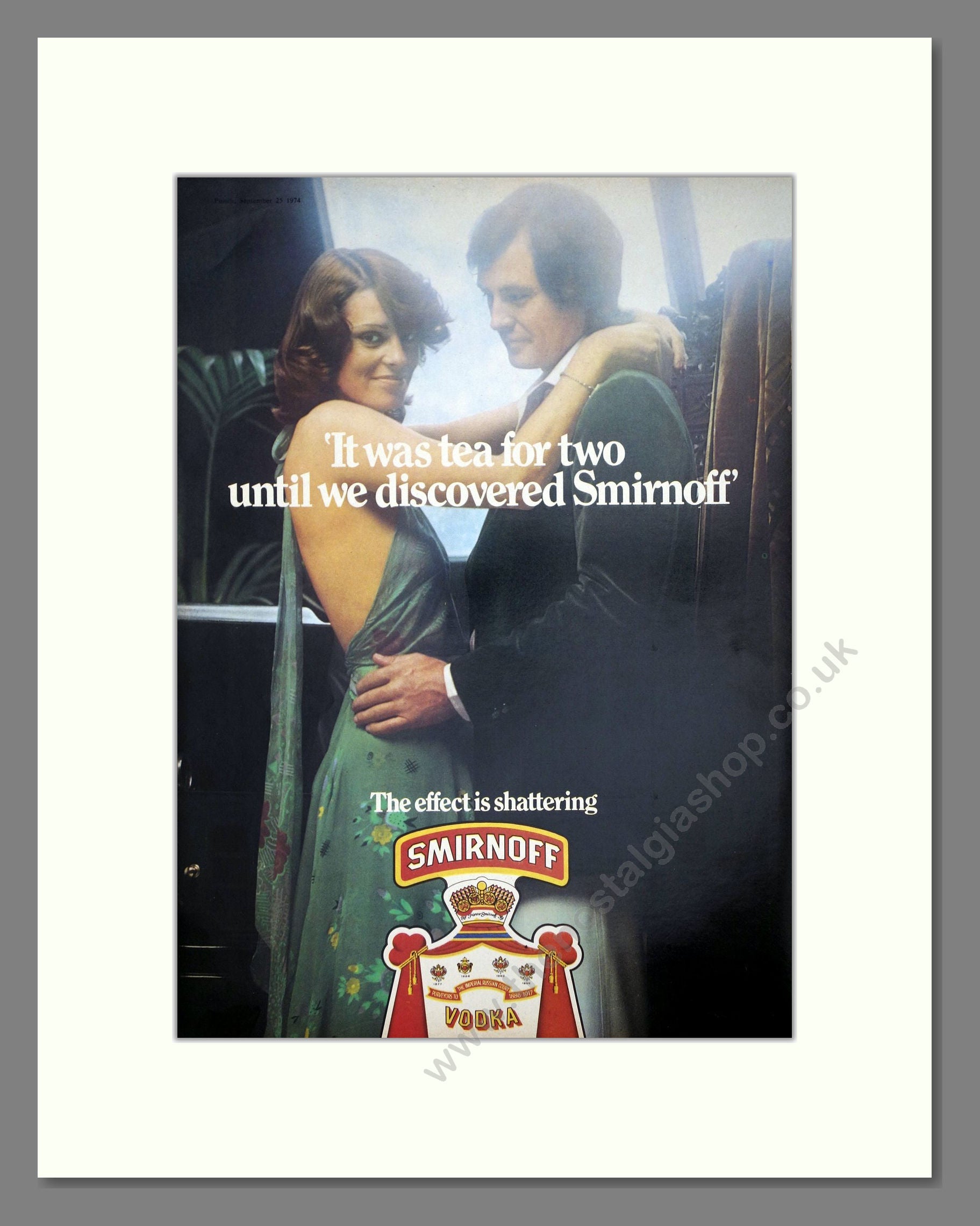 Smirnoff - Vodka. Vintage Advert 1974 (ref AD67689)