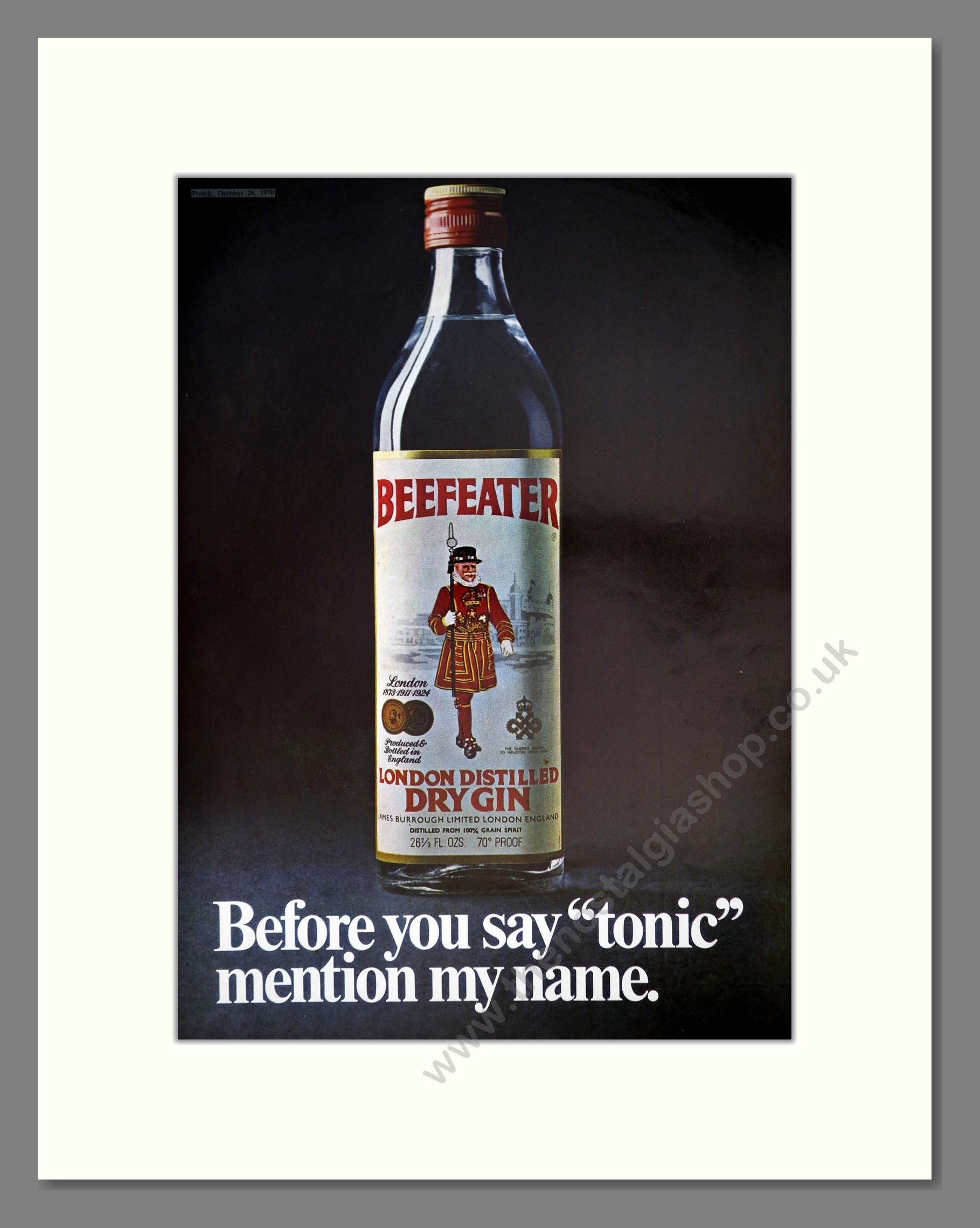 Beefeater - Gin. Vintage Advert 1970 (ref AD67695)