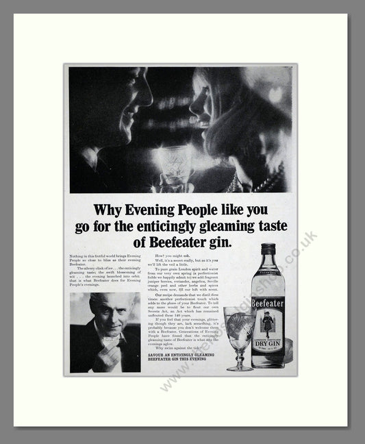 Beefeater - Gin. Vintage Advert 1966 (ref AD67698)