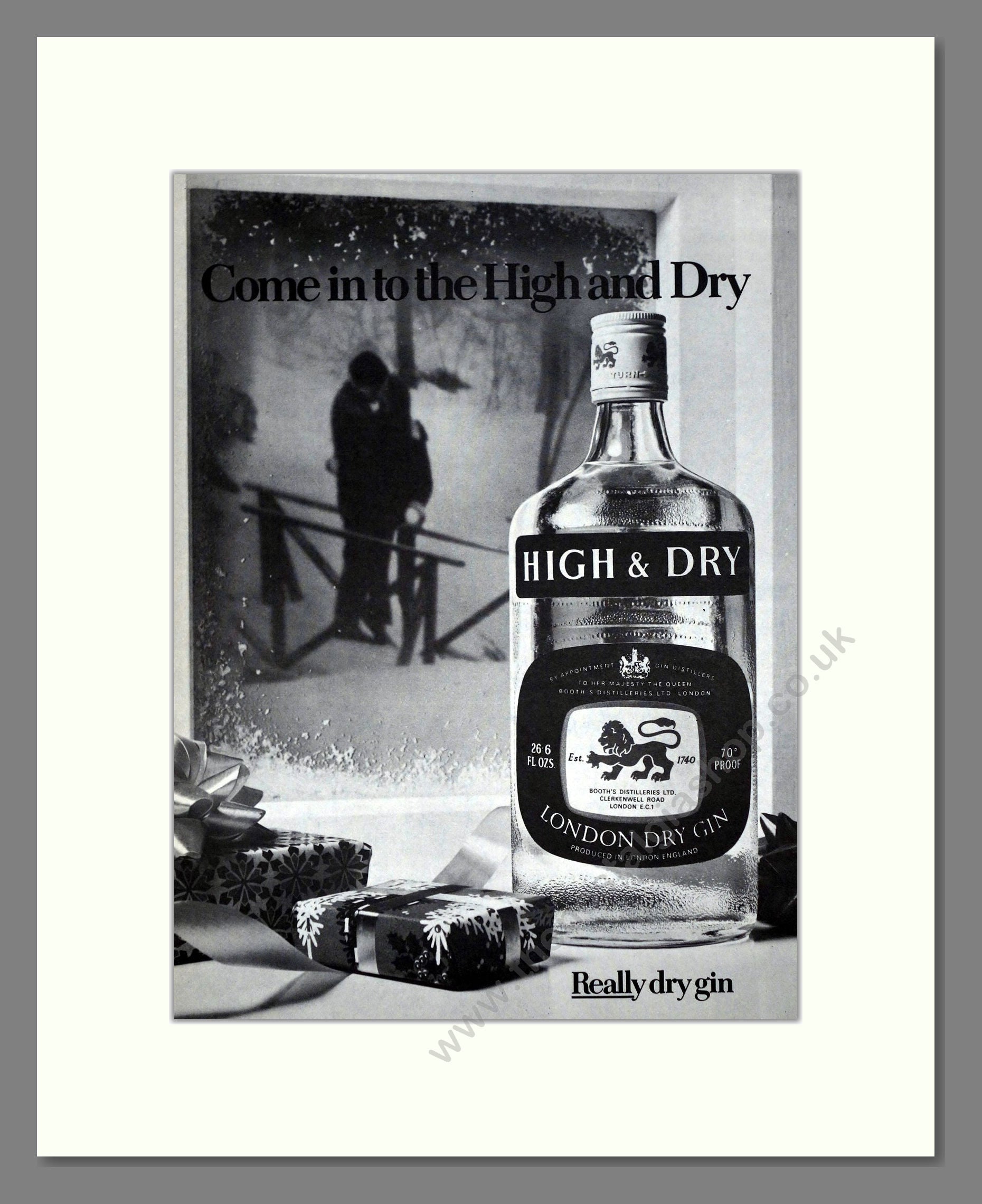 High And Dry - Gin. Vintage Advert 1975 (ref AD67699)
