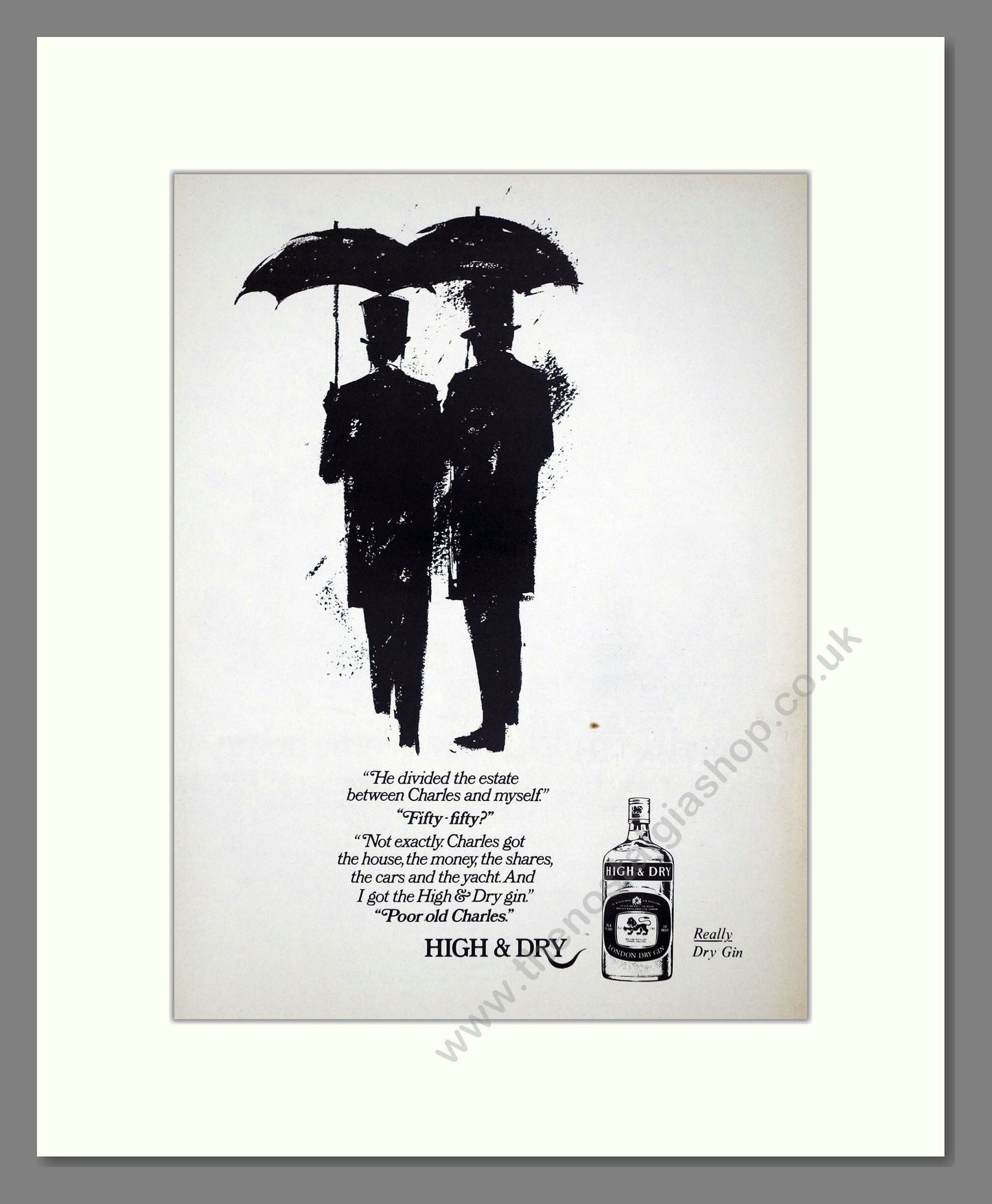 High And Dry - Gin. Vintage Advert 1970 (ref AD67700)