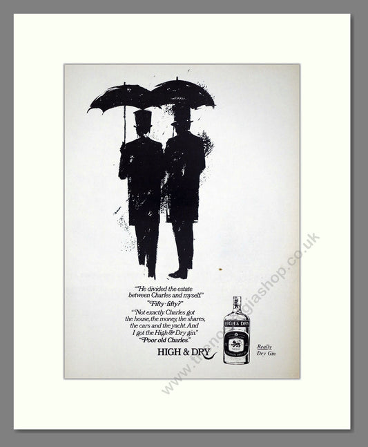 High And Dry - Gin. Vintage Advert 1970 (ref AD67700)