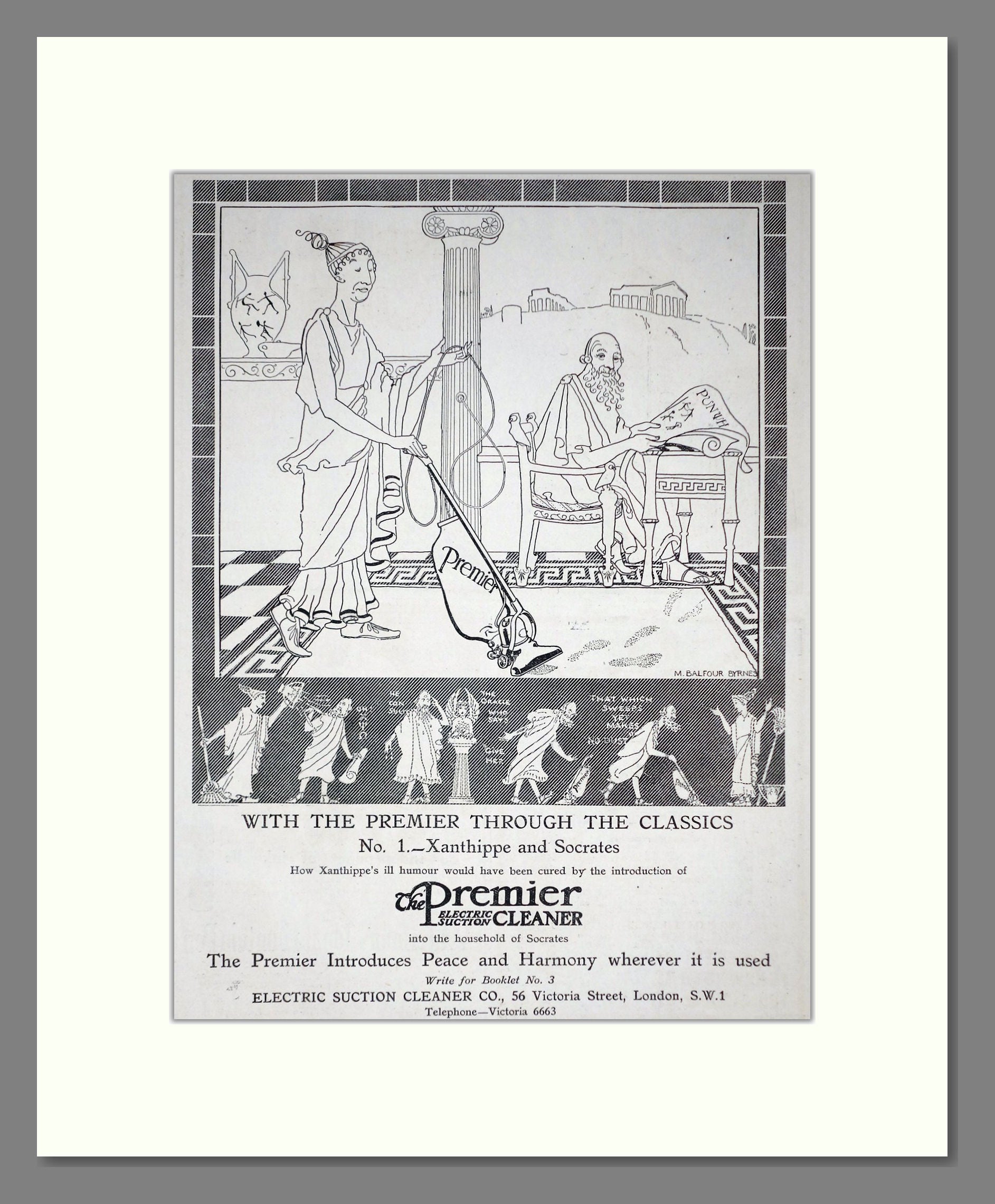Premier Cleaner - Electric Vacuum Cleaner. Vintage Advert 1920 (ref AD67717)