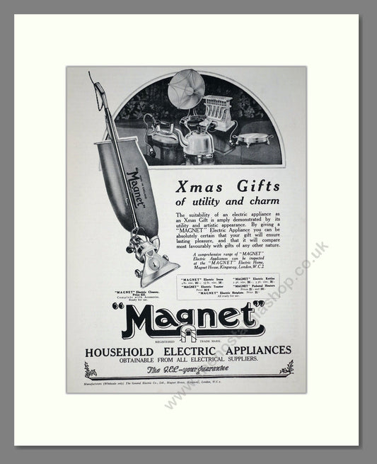 Magnet Appliances - Household Electrical Appliances Xmas Gifts. Vintage Advert 1926 (ref AD67719)