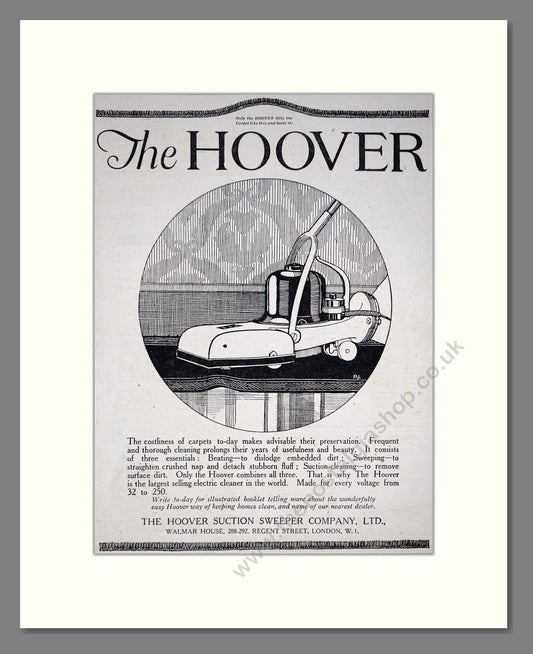 Hoover - Vacuum Cleaner. Vintage Advert 1920 (ref AD67720)