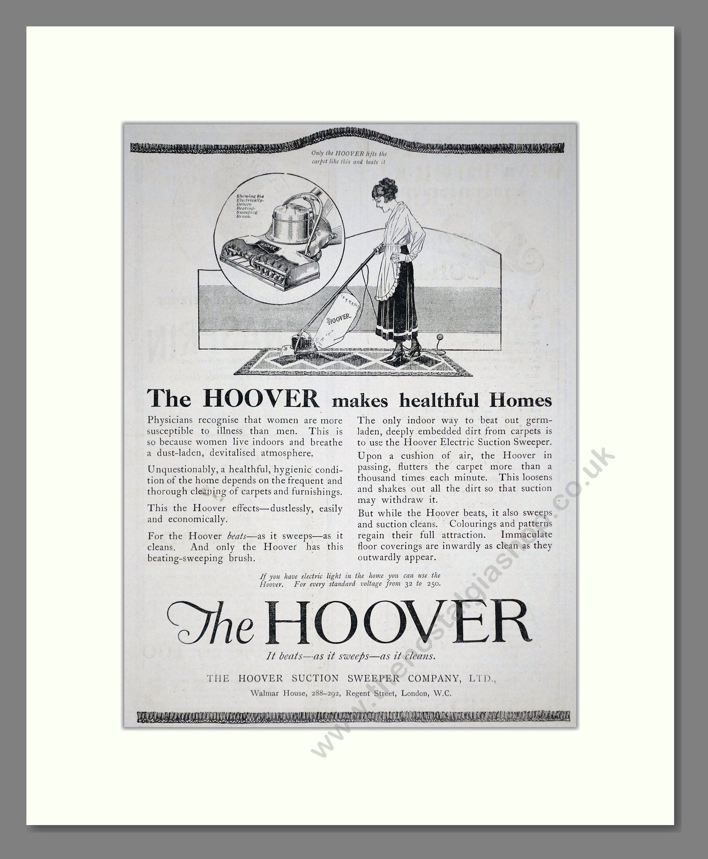 Hoover - Makes Healthful Homes. Vintage Advert 1920 (ref AD67721)