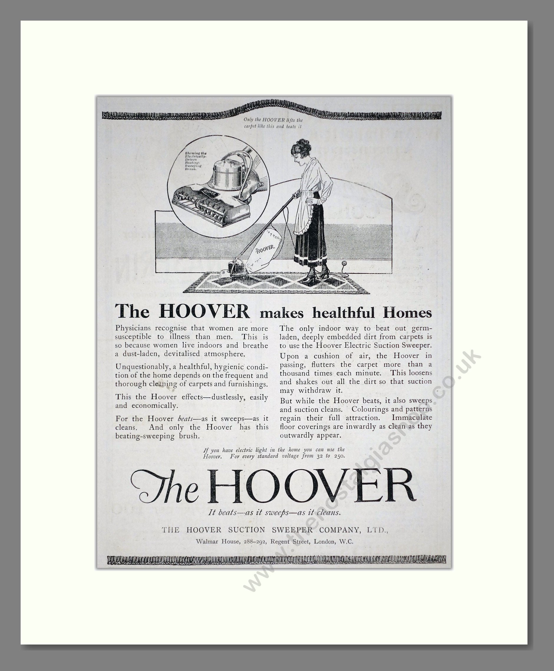 Hoover - Makes Healthful Homes. Vintage Advert 1920 (ref AD67721)