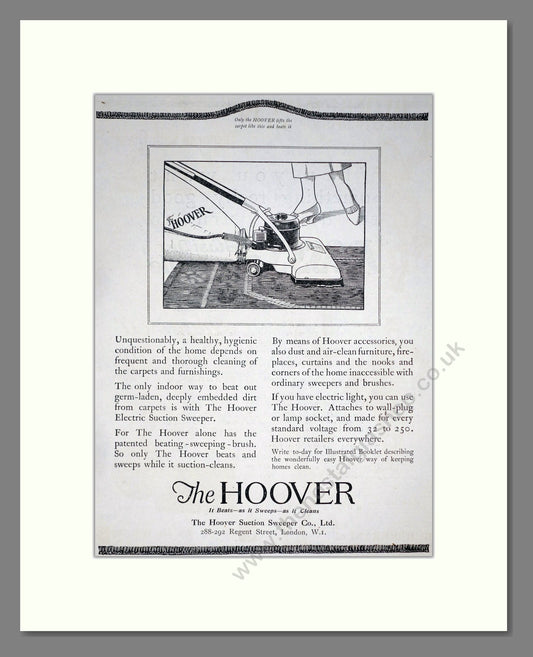 Hoover - Vacuum Cleaner. Vintage Advert 1920 (ref AD67722)