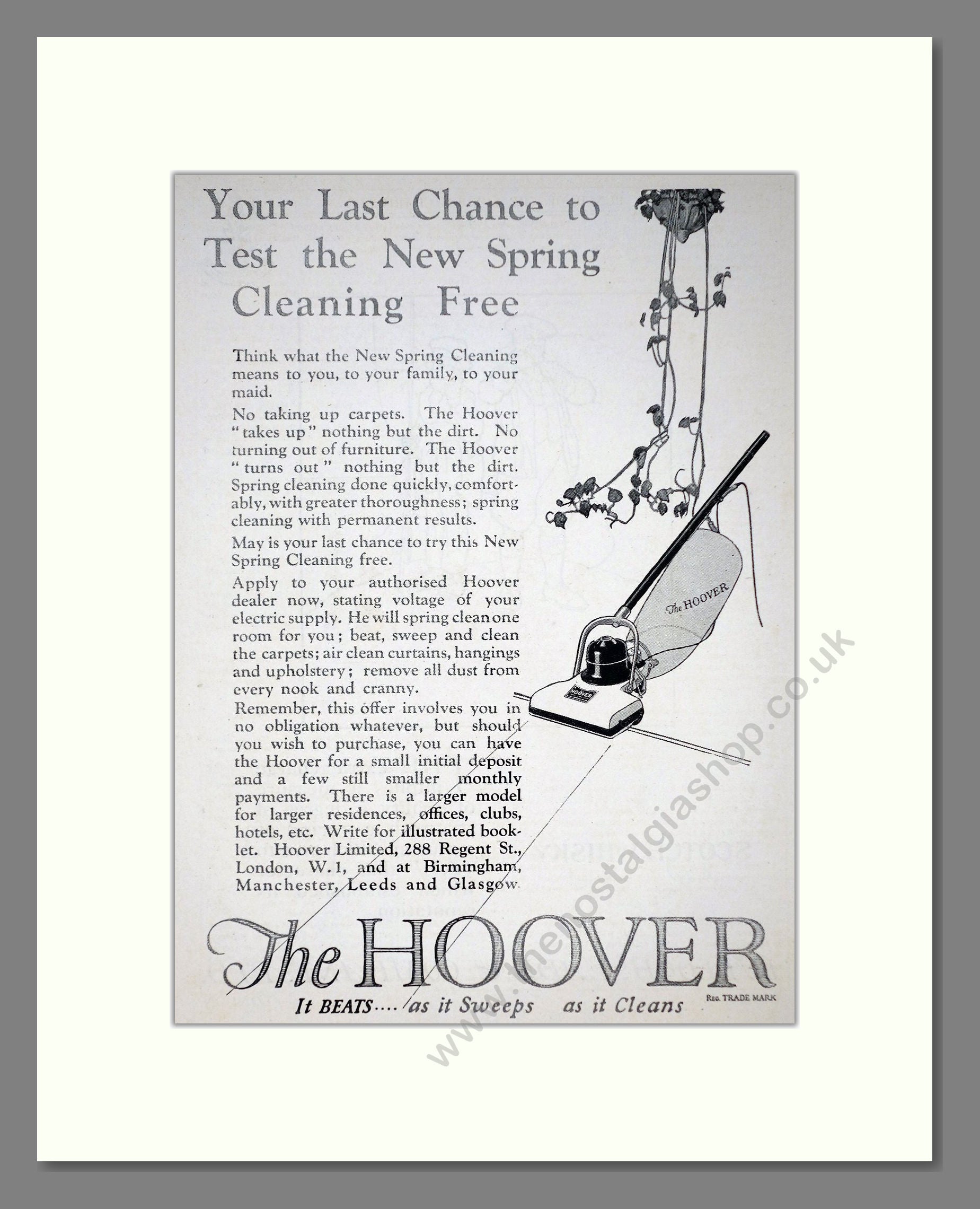Hoover - New Spring Cleaning. Vintage Advert 1924 (ref AD67723)