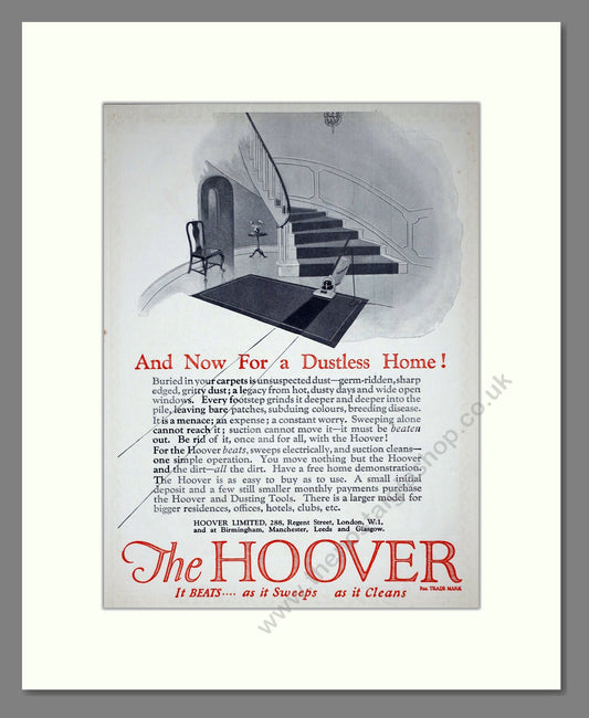 Hoover - Dustless Home. Vintage Advert 1924 (ref AD67724)