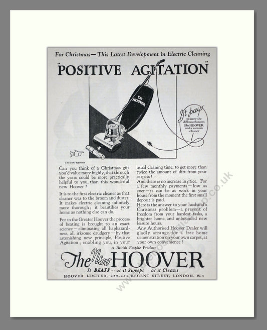 Hoover - Positive Agitation. Vintage Advert 1926 (ref AD67727)