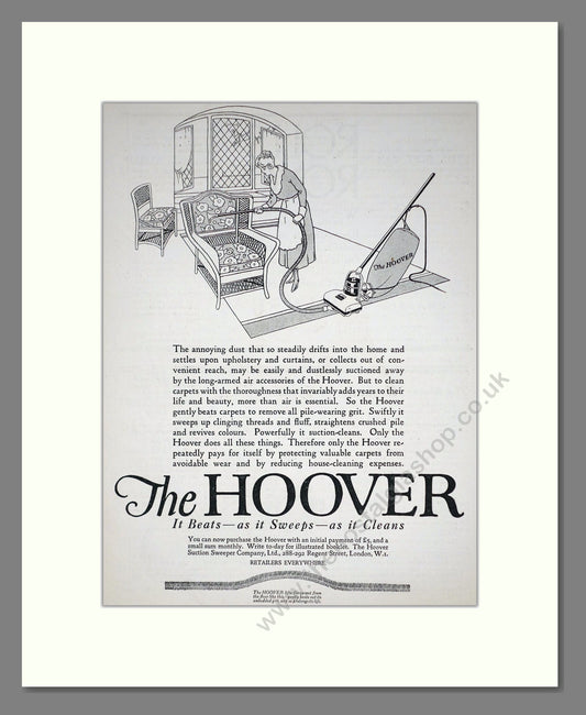 Hoover - Vacuum Cleaner. Vintage Advert 1921 (ref AD67733)