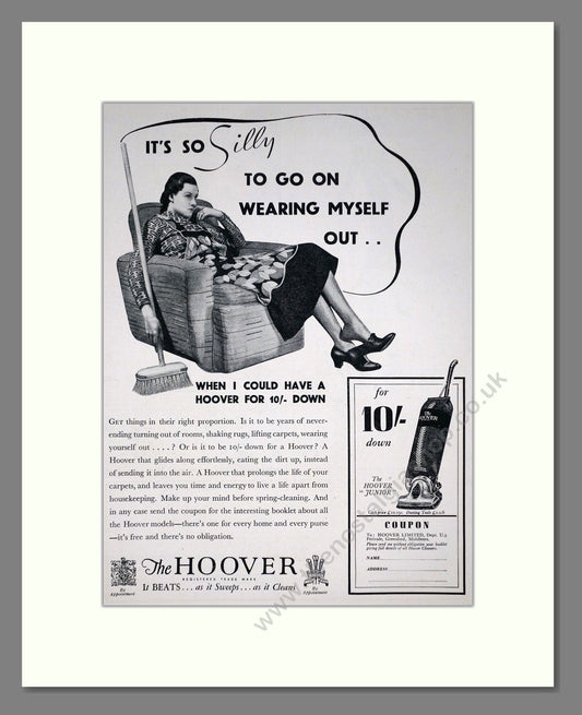 Hoover - It's So Silly. Vintage Advert 1936 (ref AD67737)