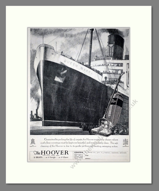 Hoover - Vacuum Cleaner (Queen Mary). Vintage Advert 1937 (ref AD67742)