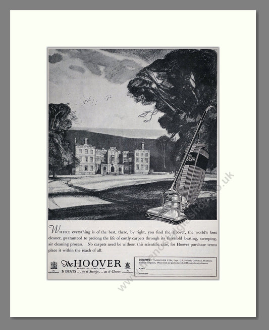 Hoover - Vacuum Cleaner. Vintage Advert 1937 (ref AD67743)