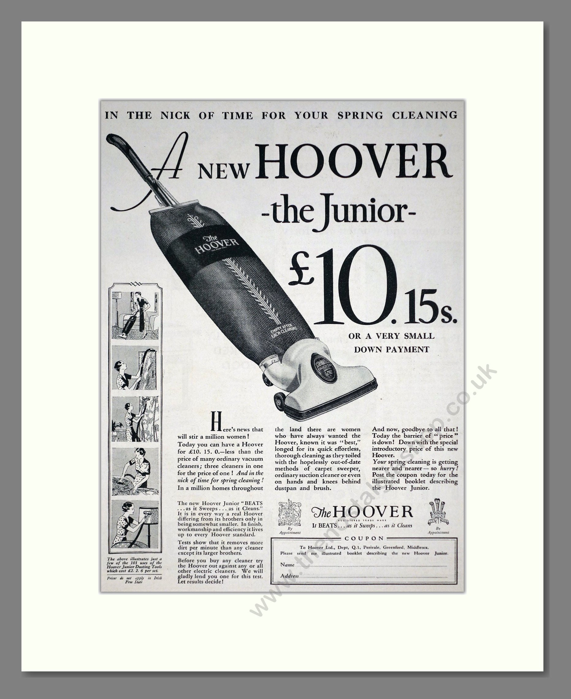 Hoover - Junior Vacuum Cleaner. Vintage Advert 1935 (ref AD67747)