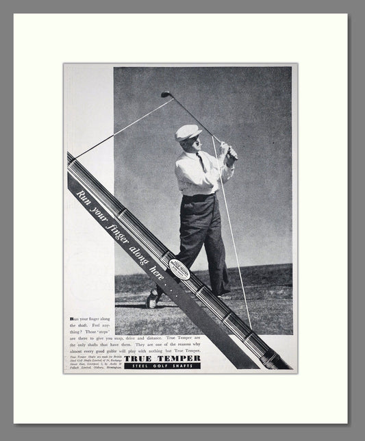 True Temper - Steel Golf Club Shafts. Vintage Advert 1937 (ref AD67753)