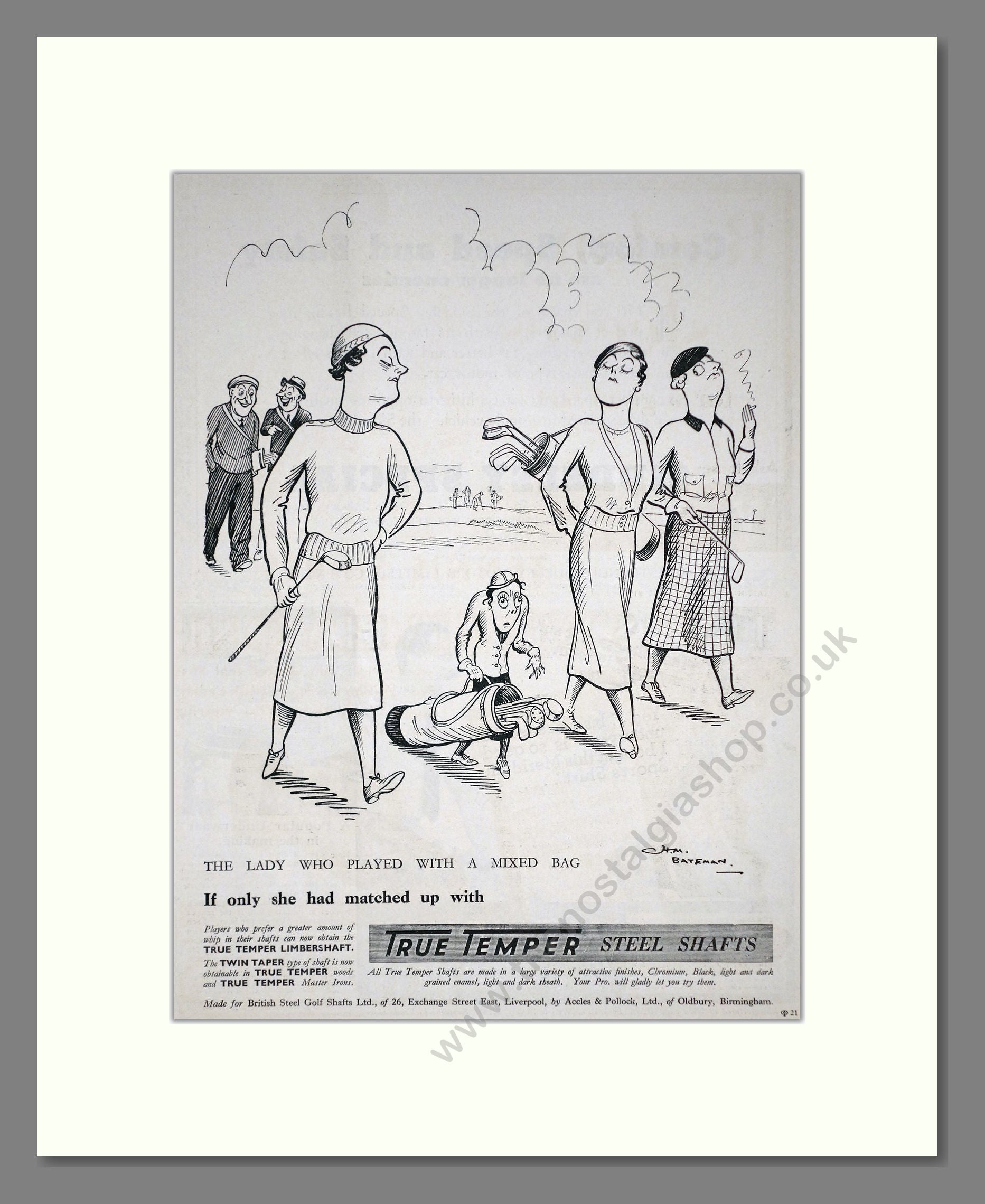 True Temper - Steel Golf Club Shafts. Vintage Advert 1934 (ref AD67766)