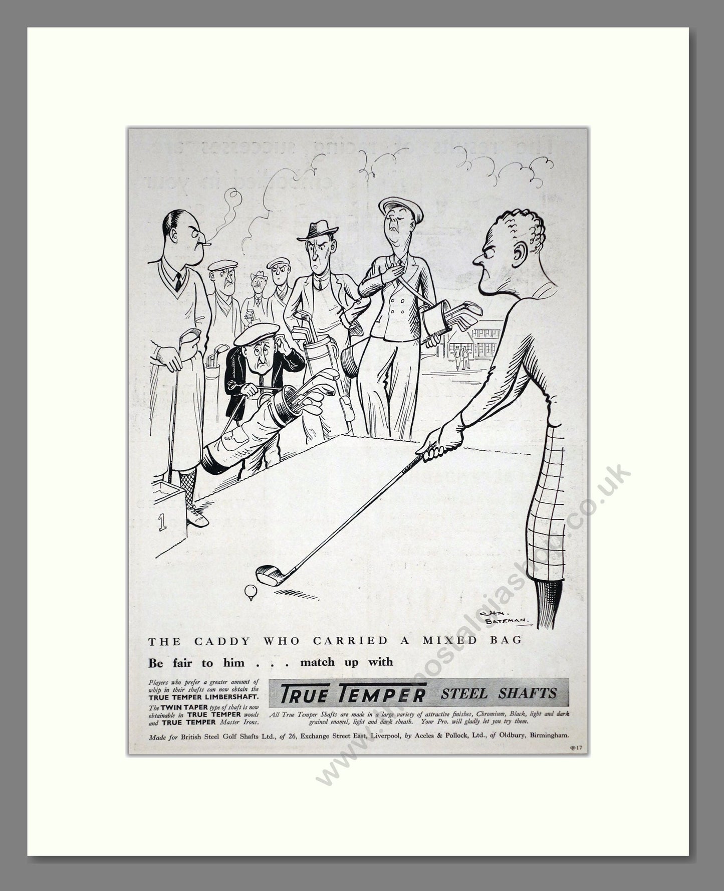 True Temper - Steel Golf Club Shafts. Vintage Advert 1934 (ref AD67768)