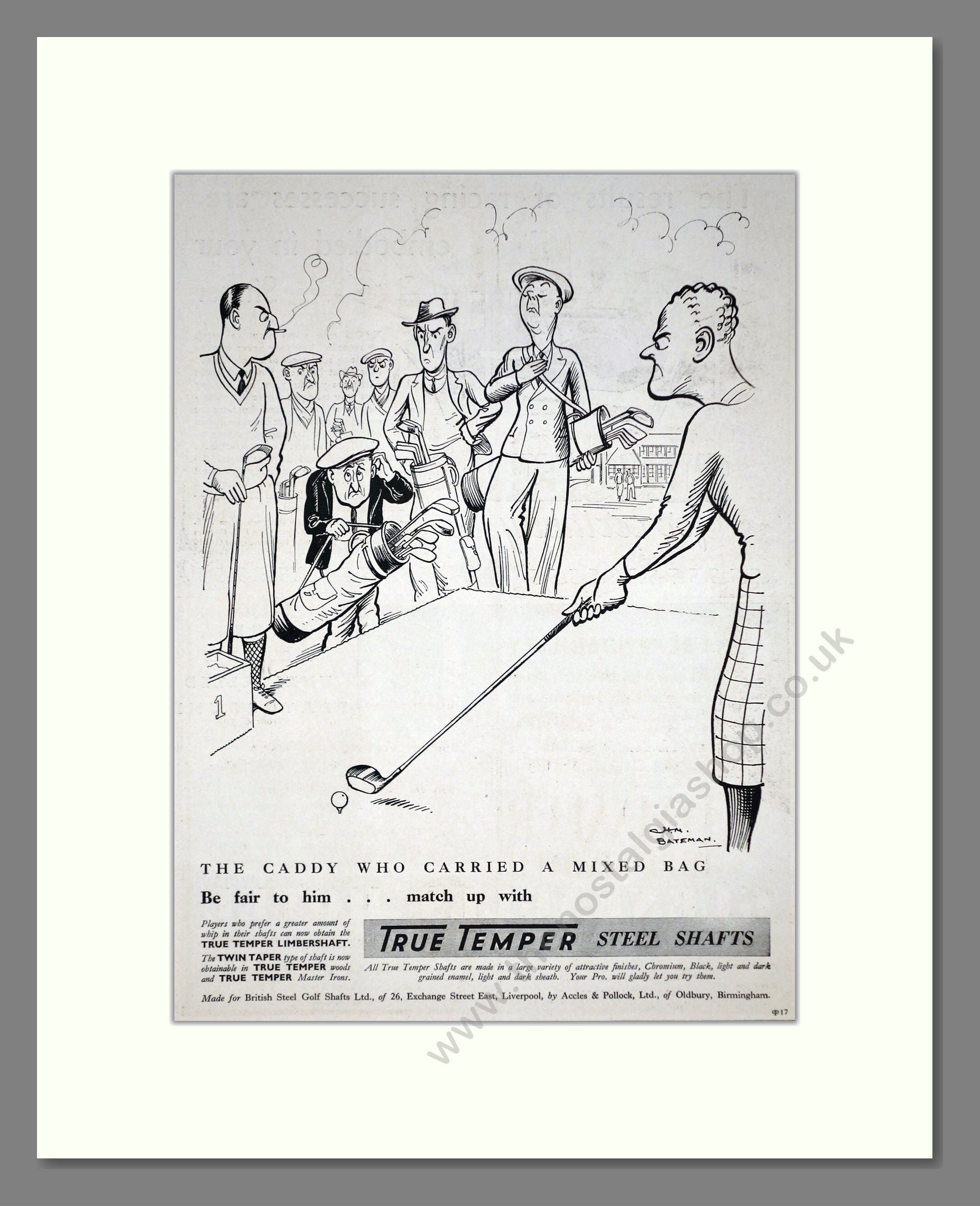 True Temper - Steel Golf Club Shafts. Vintage Advert 1934 (ref AD67768)