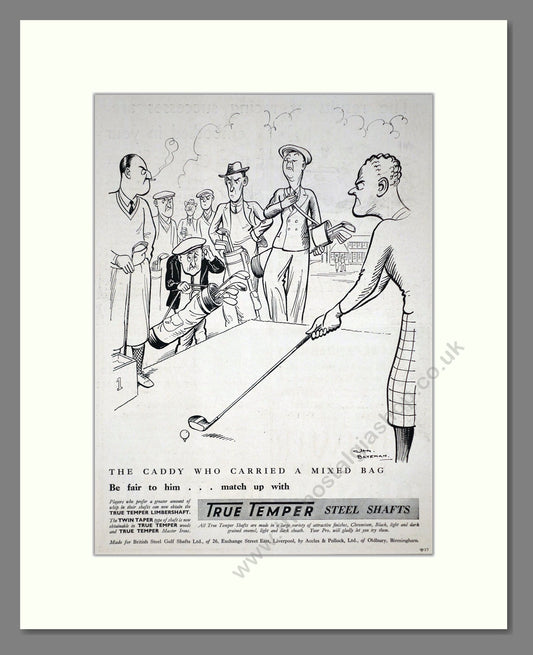 True Temper - Steel Golf Club Shafts. Vintage Advert 1934 (ref AD67768)