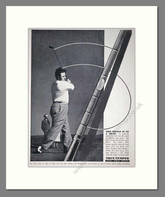 True Temper - Steel Golf Club Shafts. Vintage Advert 1937 (ref AD67775)