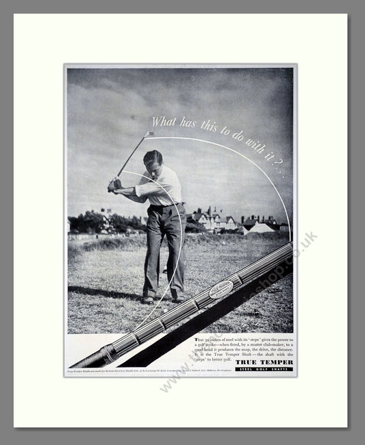 True Temper - Steel Golf Club Shafts. Vintage Advert 1937 (ref AD67779)