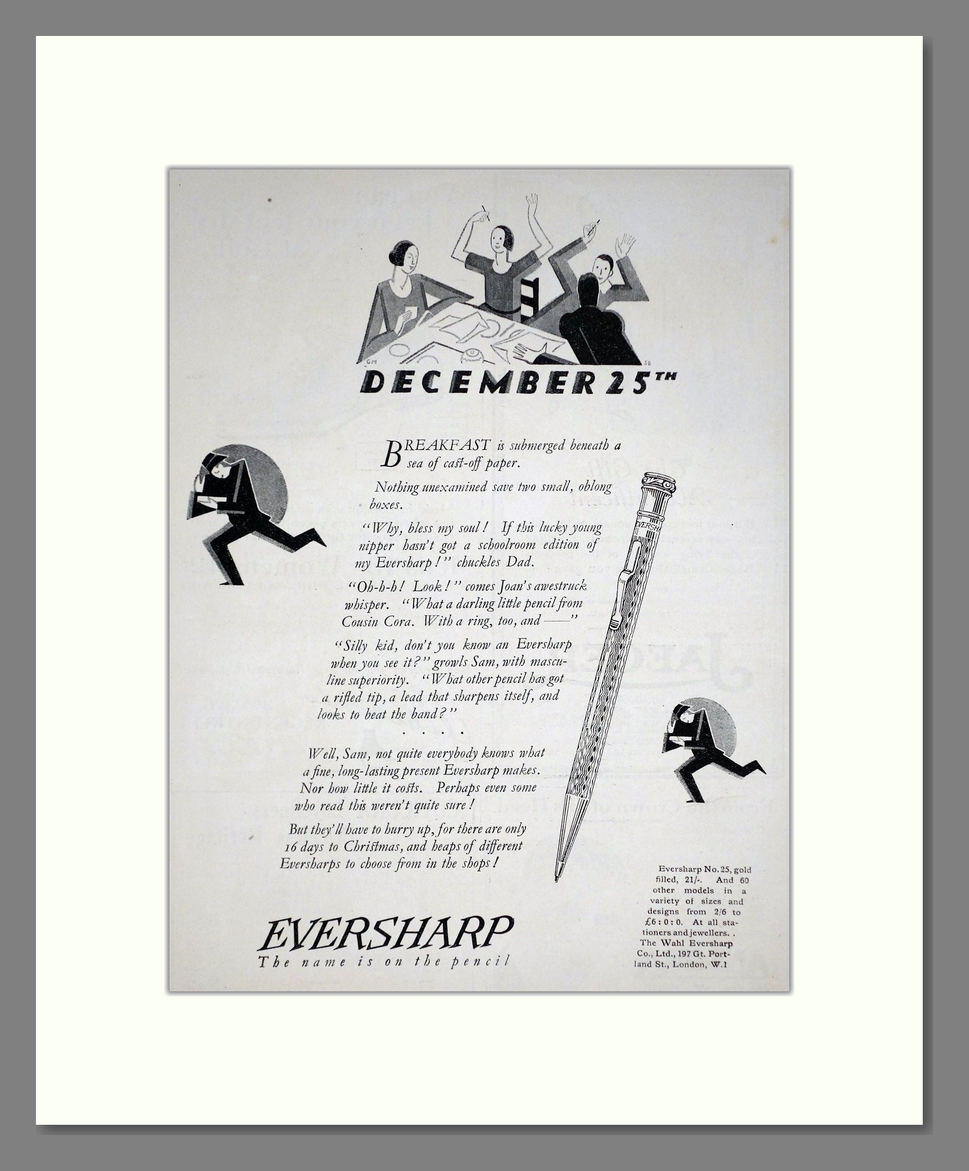 Eversharp Pencils - No 25 Mechanical Pencil. Vintage Advert 1926 (ref AD67794)
