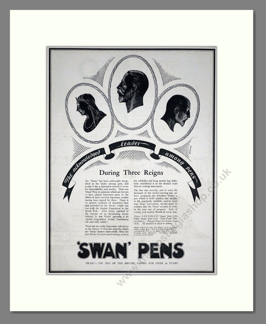 Swan Pens - Leader Among Pens. Vintage Advert 1935 (ref AD67795)