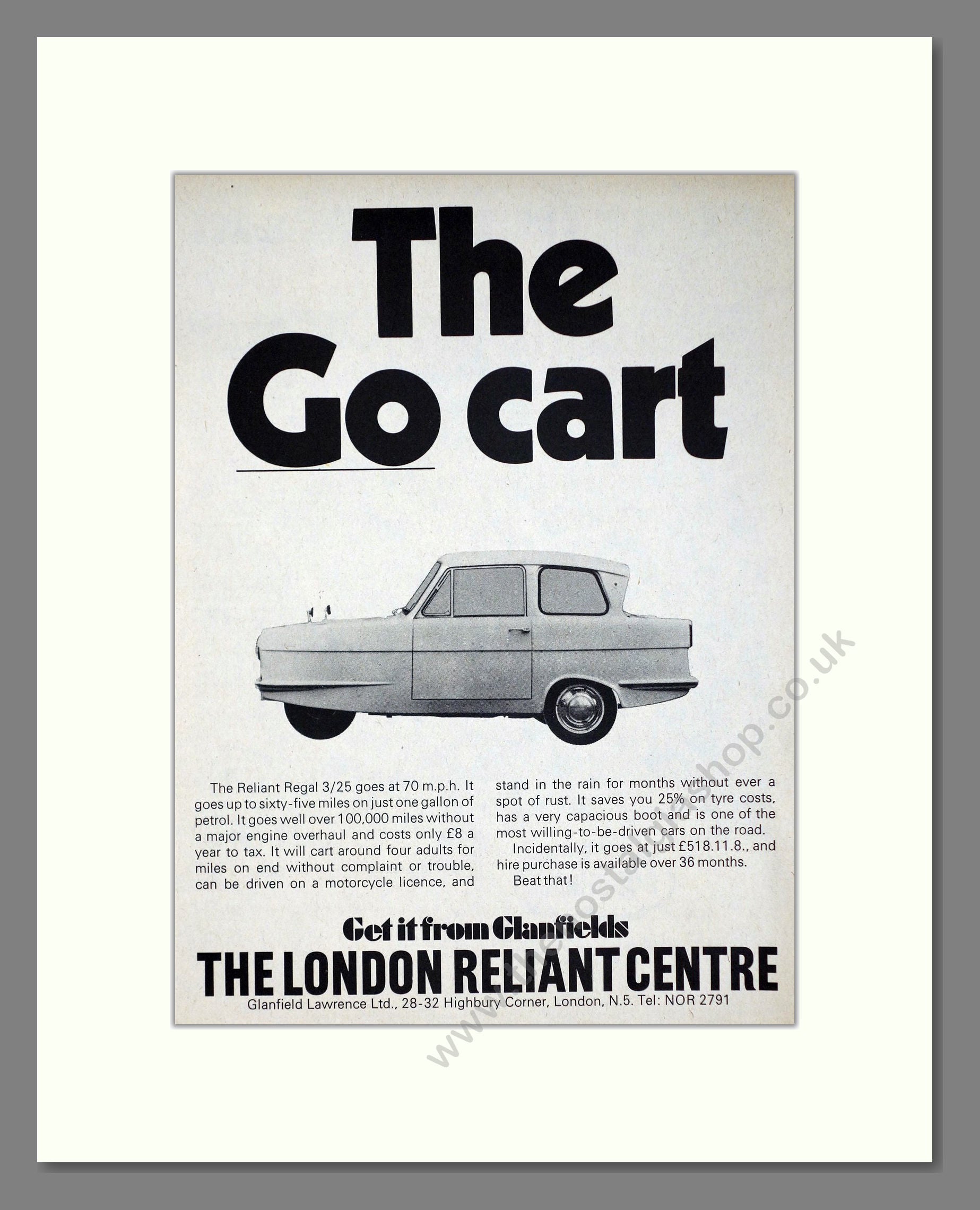 Reliant - Regal. Vintage Advert 1968 (ref AD67797) – The Nostalgia Shop