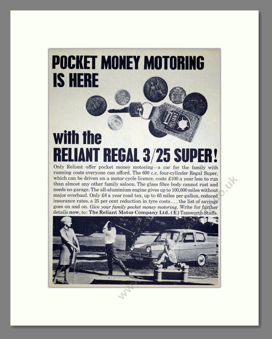 Reliant - Regal. Vintage Advert 1966 (ref AD67812)