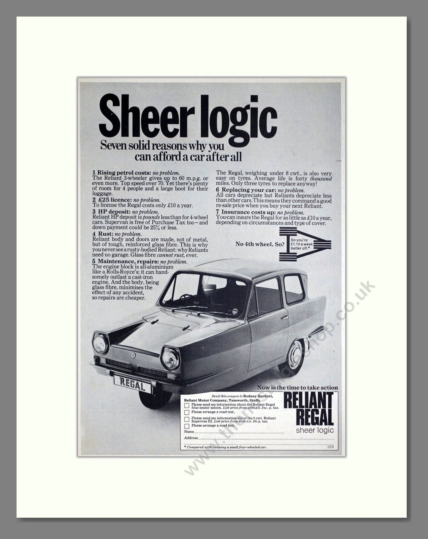 Reliant - Regal. Vintage Advert 1970 (ref AD67818)