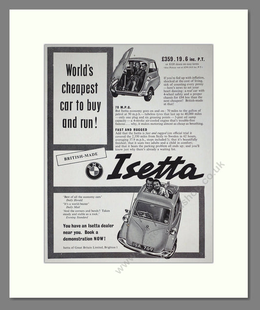 BMW - Isetta. Vintage Advert 1957 (ref AD67834)