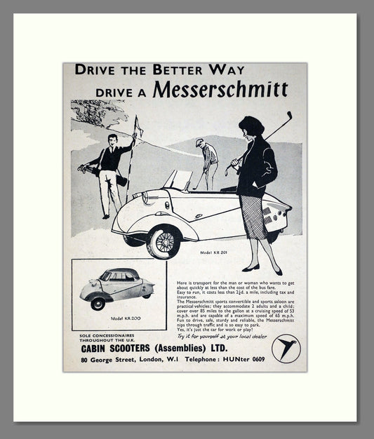 Messerschmitt - Sports Saloon / Convertible. Vintage Advert 1958 (ref AD67846)