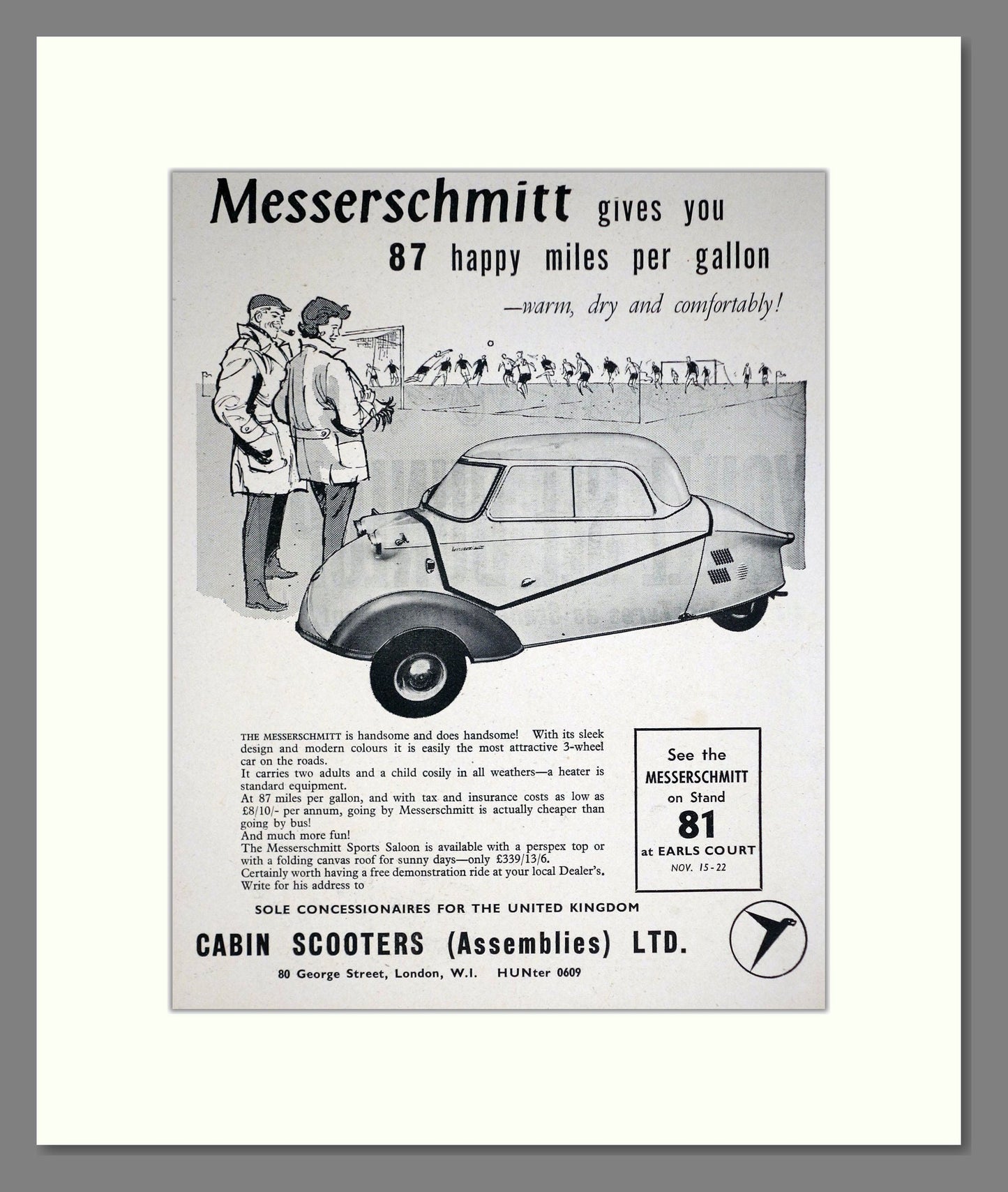 Messerschmitt - Sports Saloon. Vintage Advert 1958 (ref AD67847)