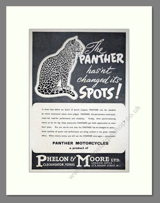 Panther - Motorcycles. Vintage Advert 1942 (ref AD67848)