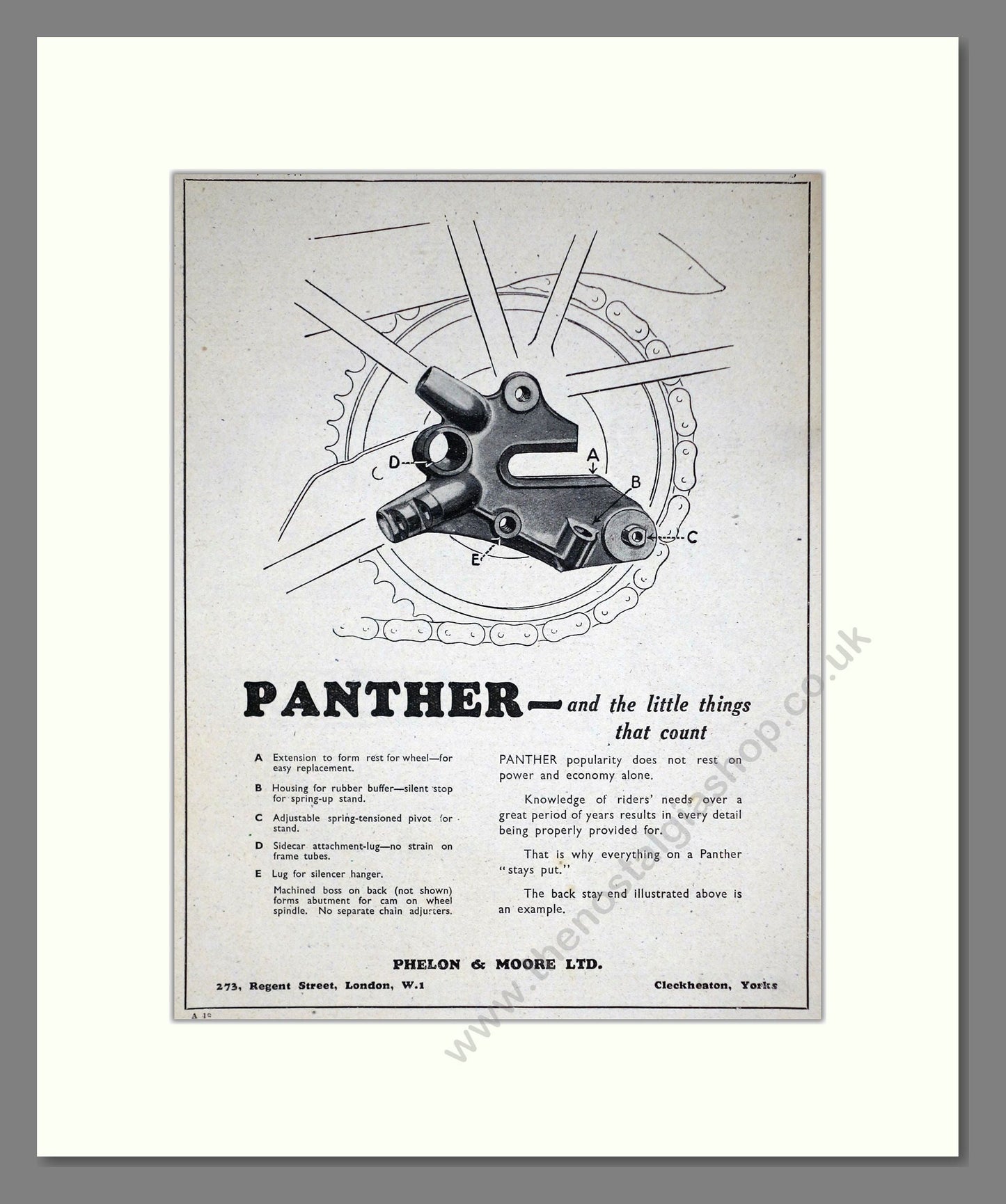Panther - Back Stay End. Vintage Advert 1944 (ref AD67850)
