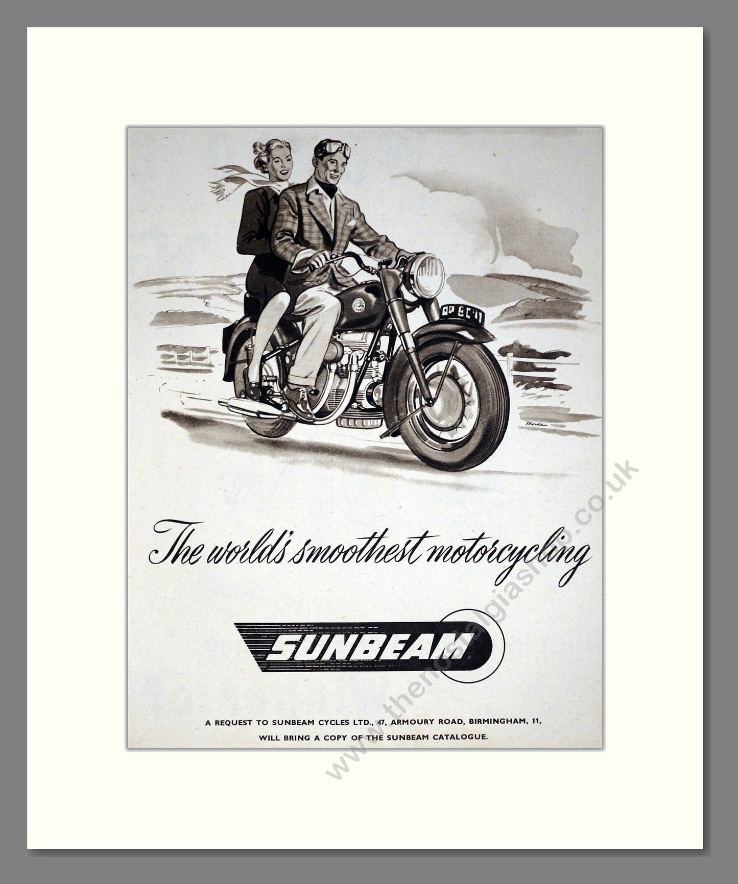 Sunbeam - Worlds Smoothest Motorcycling. Vintage Advert 1951 (ref AD67851)