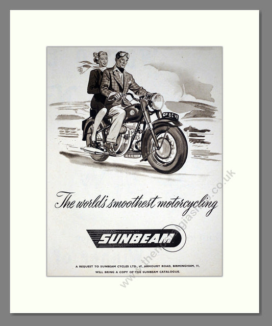Sunbeam - Worlds Smoothest Motorcycling. Vintage Advert 1951 (ref AD67851)