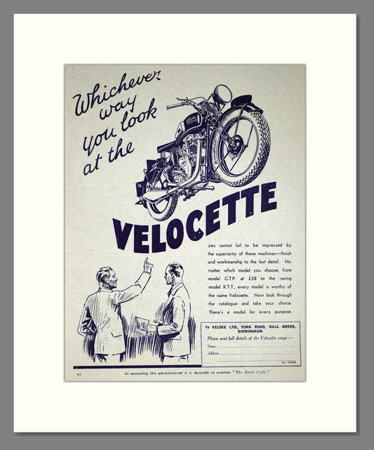 Velocette - Motorcycles. Vintage Advert 1934 (ref AD67853)