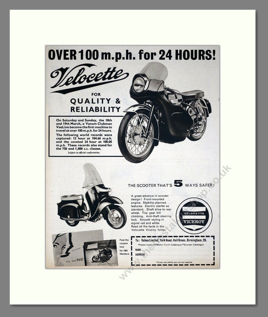 Velocette - Scooters. Vintage Advert 1961 (ref AD67857)