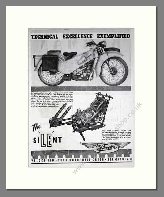 Velocette - Silent LE. Vintage Advert 1949 (ref AD67858)