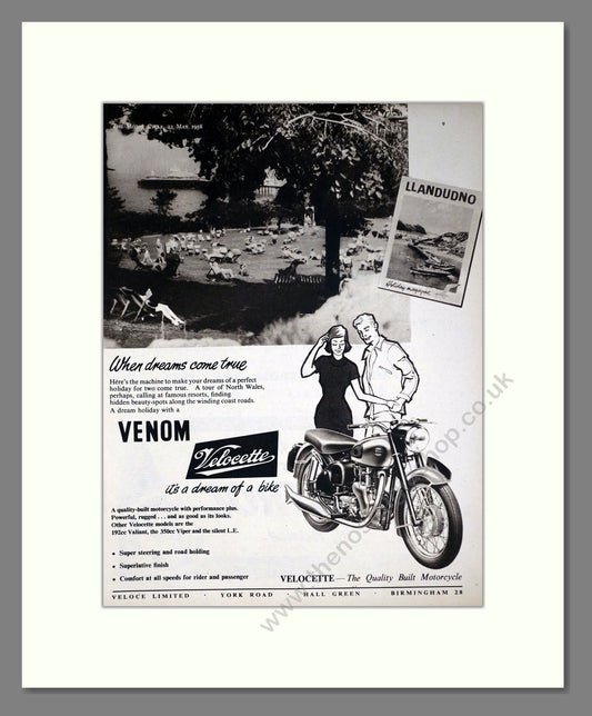 Velocette - Venom. Vintage Advert 1958 (ref AD67860)