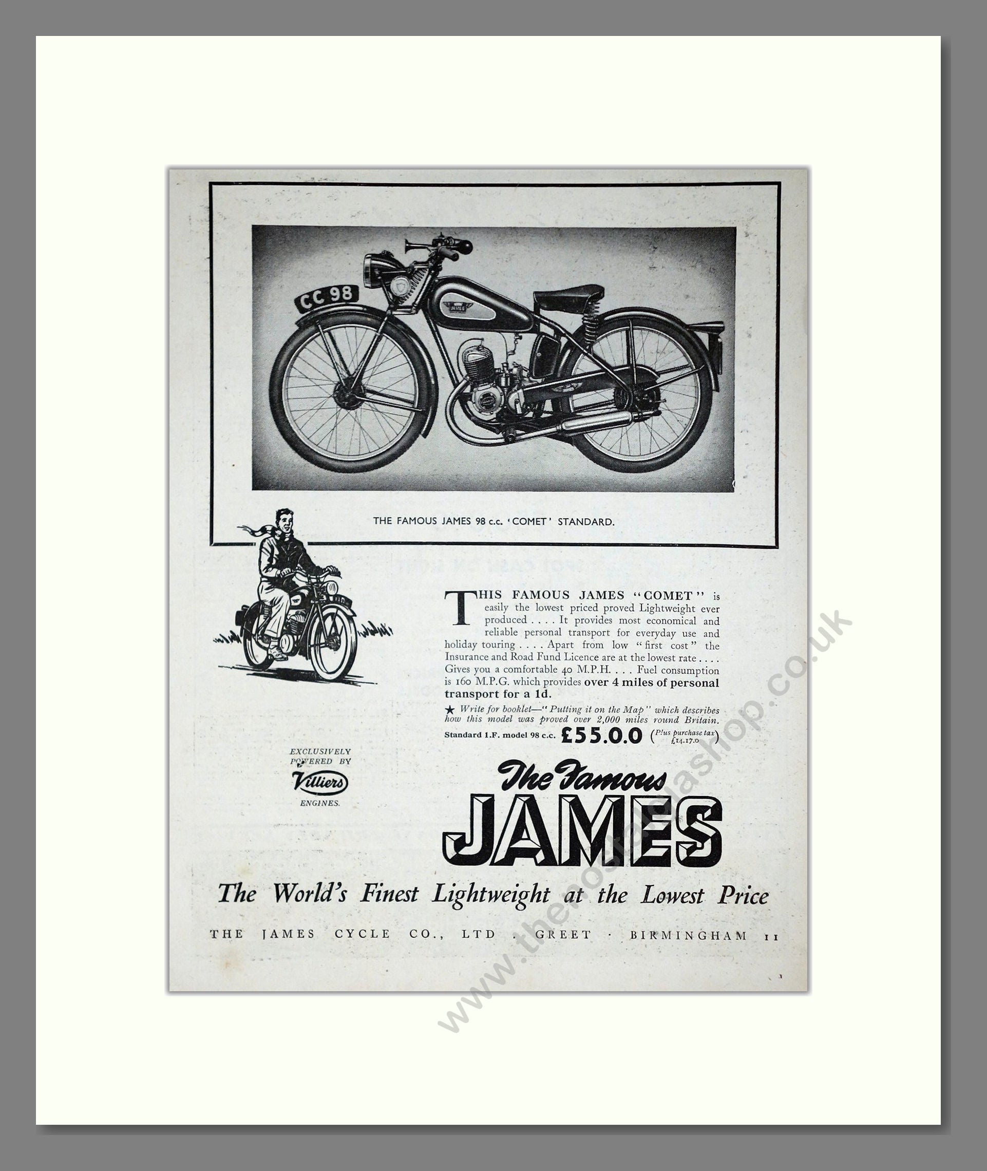 James - Comet. Vintage Advert 1951 (ref AD67894)