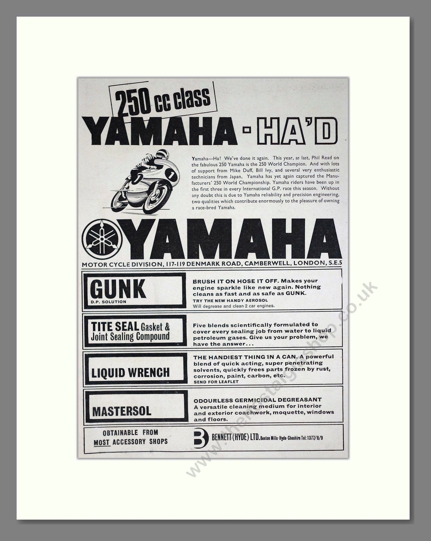 Yamaha - 250cc World Champions. Vintage Advert 1965 (ref AD67897)