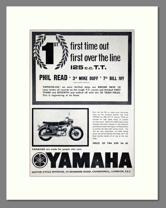 Yamaha - 125cc TT Winner Phil Read. Vintage Advert 1965 (ref AD67900)