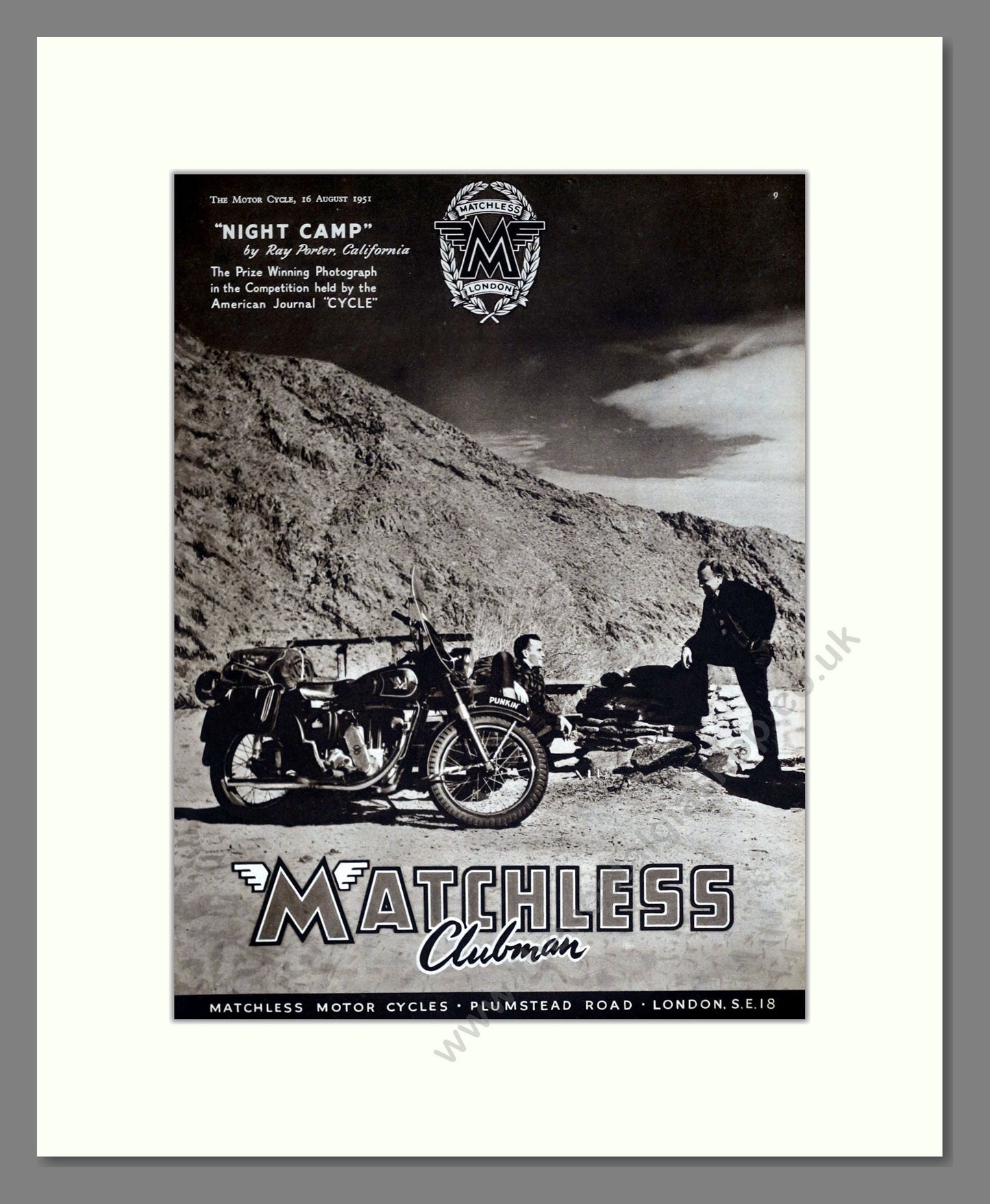 Matchless - Clubman. Vintage Advert 1951 (ref AD67902)