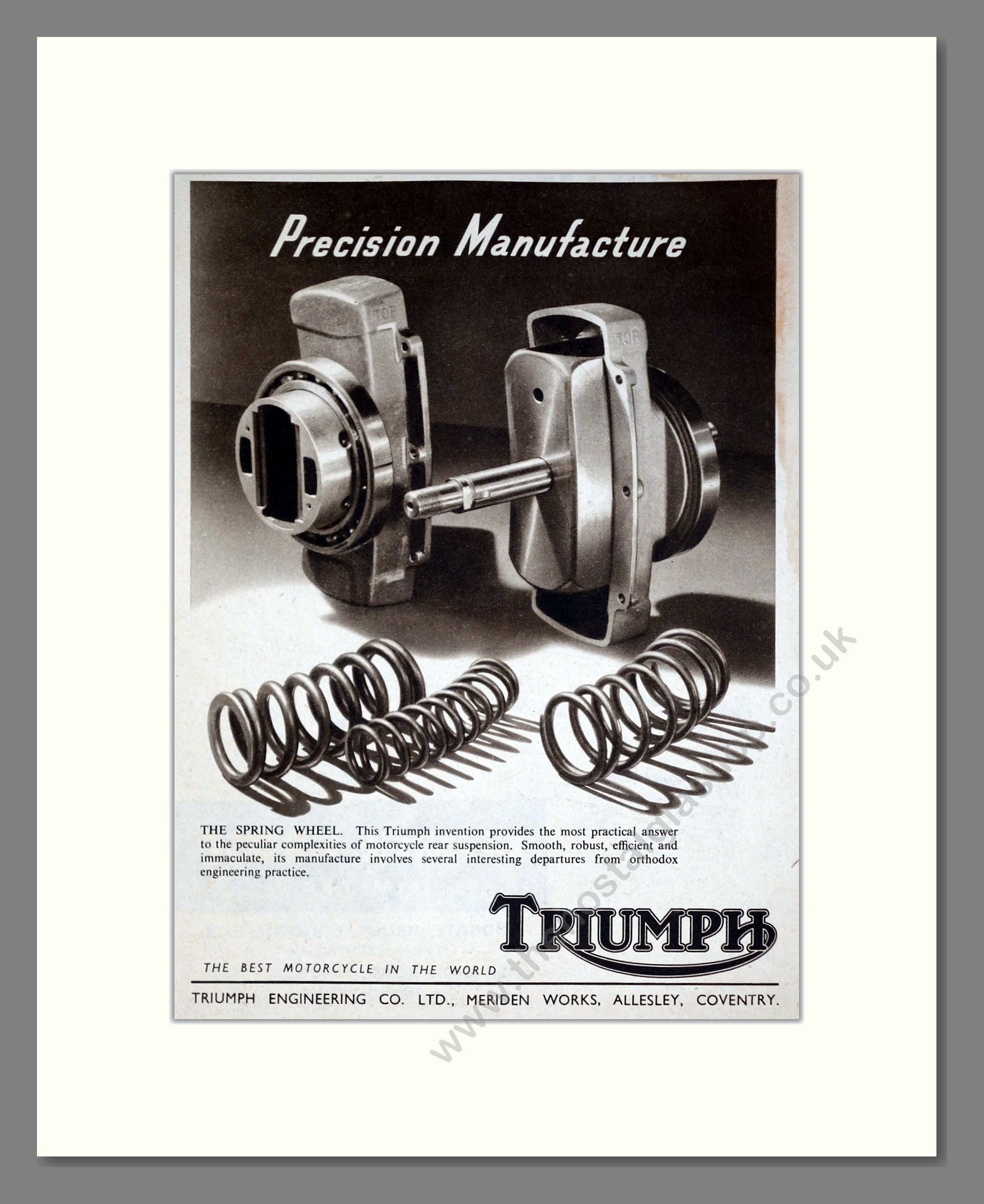 Triumph - Spring Wheel. Vintage Advert 1951 (ref AD67908)