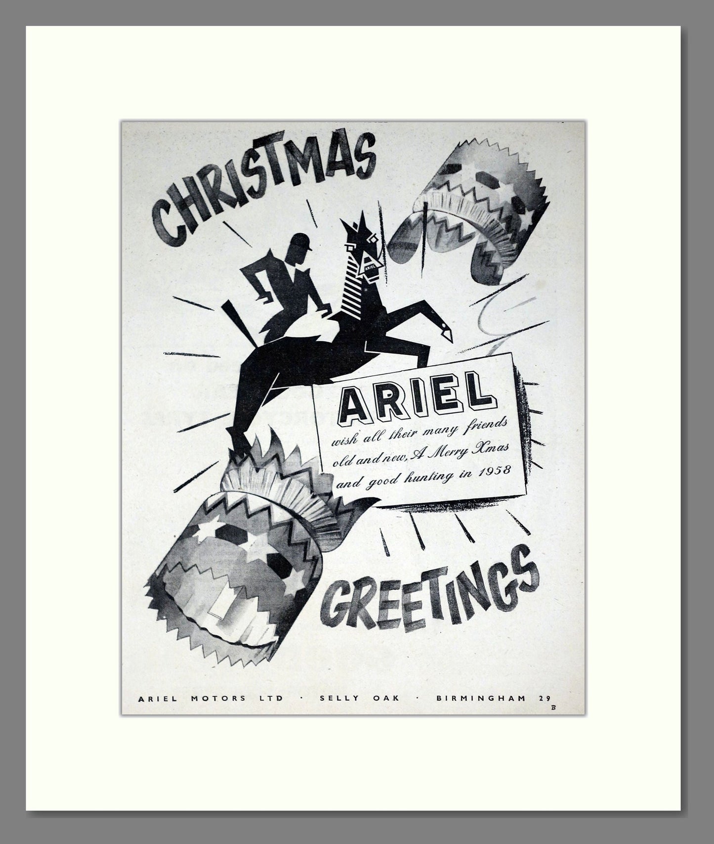 Ariel - Christmas Greetings. Vintage Advert 1957 (ref AD67911)