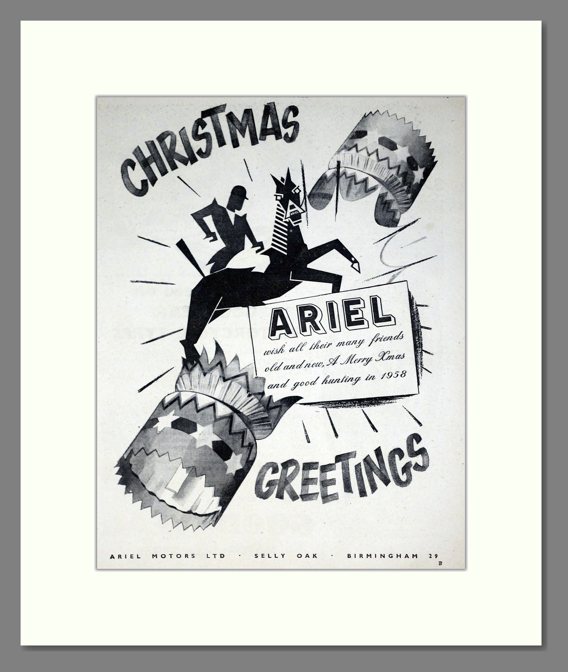 Ariel - Christmas Greetings. Vintage Advert 1957 (ref AD67911)